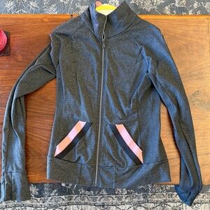 Prana Women's Gray and Pink Full-Zip Jacket